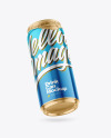 440ml Glossy Metallic Drink Can w/ Foil Lid Mockup