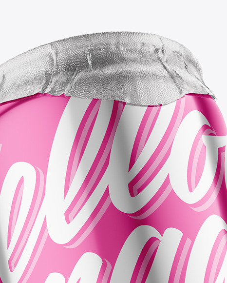 440ml Glossy Metallic Drink Can w/ Foil Lid Mockup