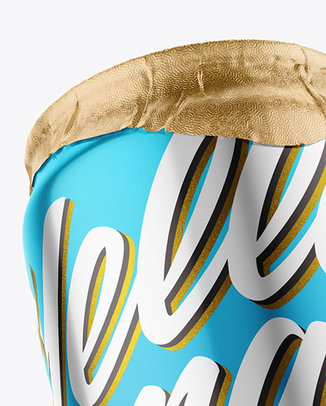 440ml Glossy Metallic Drink Can w/ Foil Lid Mockup