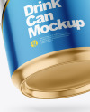 440ml Glossy Metallic Drink Can w/ Foil Lid Mockup