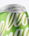 440ml Matte Metallic Drink Can w/ Foil Lid Mockup