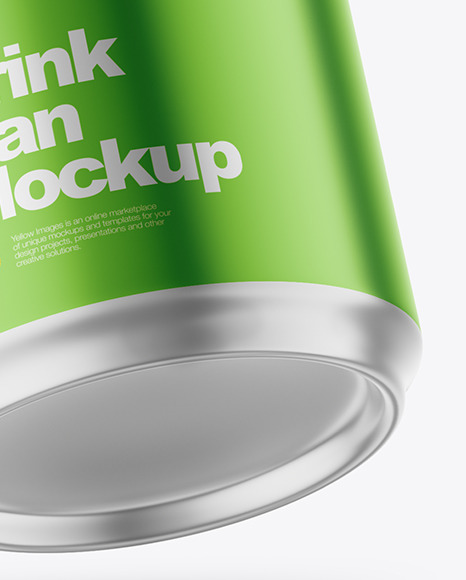 440ml Matte Metallic Drink Can w/ Foil Lid Mockup