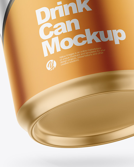 440ml Matte Metallic Drink Can w/ Foil Lid Mockup