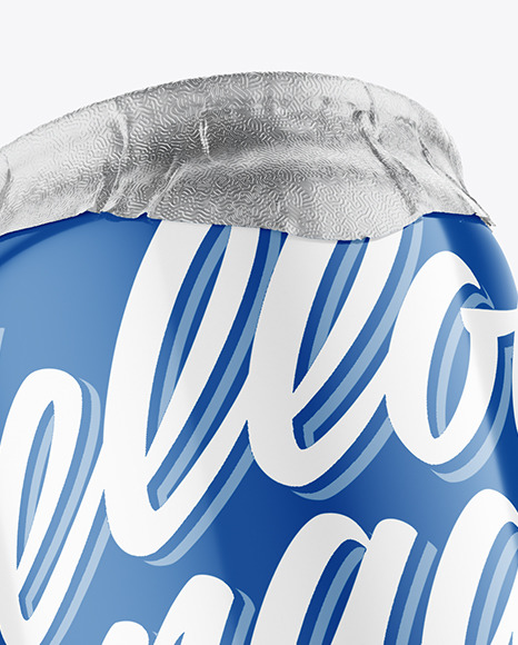 440ml Glossy Drink Can w/ Foil Lid Mockup