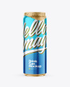 500ml Glossy Metallic Drink Can w/ Foil Lid Mockup