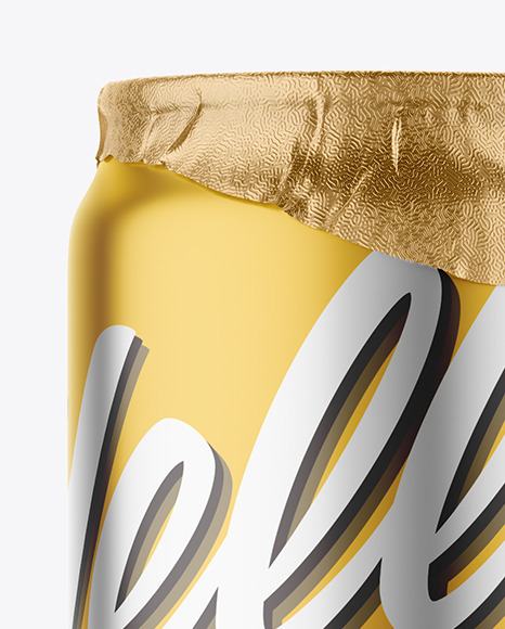 500ml Matte Metallic Drink Can w/ Foil Lid Mockup