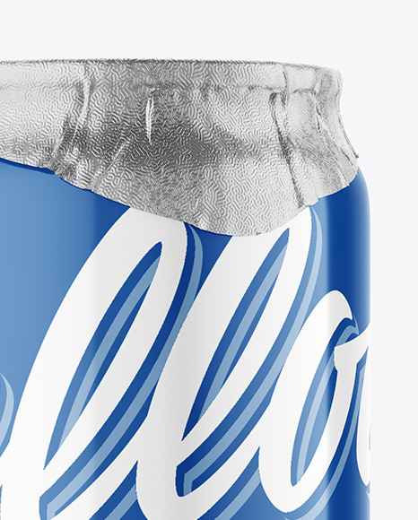 500ml Glossy Drink Can w/ Foil Lid Mockup