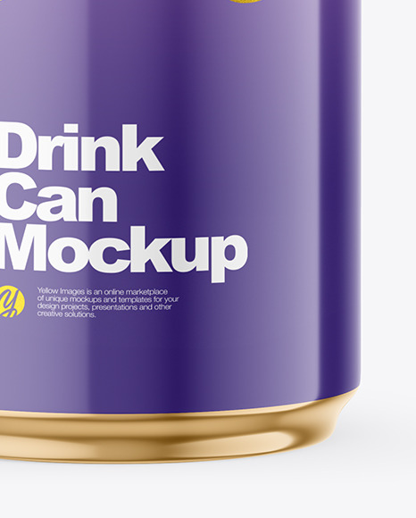 500ml Glossy Drink Can w/ Foil Lid Mockup