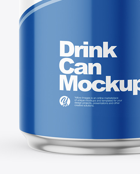 500ml Glossy Drink Can w/ Foil Lid Mockup