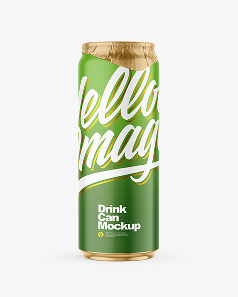 500ml Matte Drink Can w Foil Lid Mockup - Energy drink can mockup