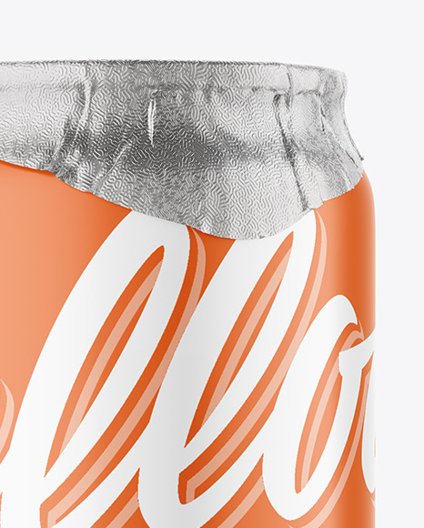 500ml Matte Drink Can w/ Foil Lid Mockup