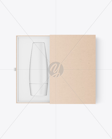 Kraft Paper Box With Cosmetic Tube Mockup