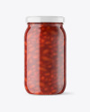 Clear Glass Jar with Beans Mockup