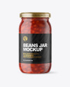 Clear Glass Jar with Beans Mockup