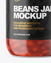 Clear Glass Jar with Beans Mockup