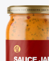 Clear Glass Jar with Chipotle Sauce Mockup