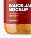 Clear Glass Jar with Chipotle Sauce Mockup