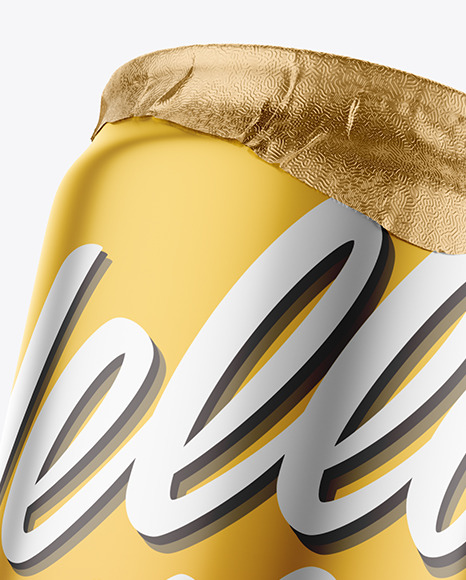 500ml Matte Metallic Drink Can w/ Foil Lid Mockup