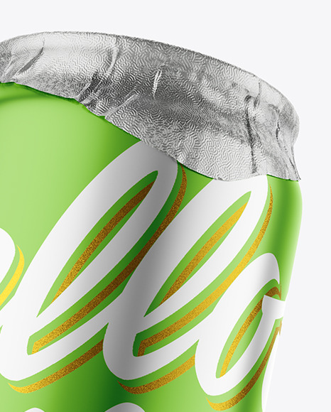 500ml Matte Metallic Drink Can w/ Foil Lid Mockup