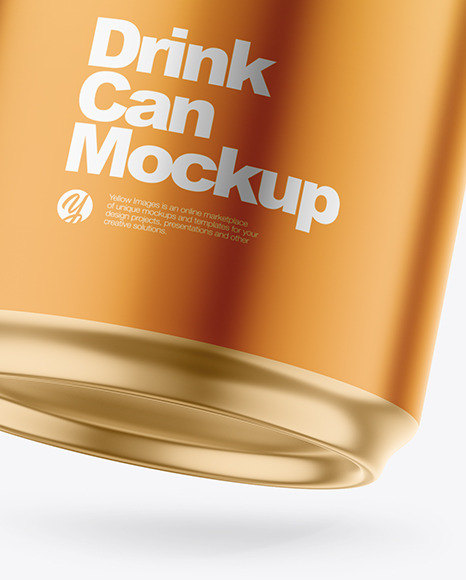 500ml Matte Metallic Drink Can w/ Foil Lid Mockup