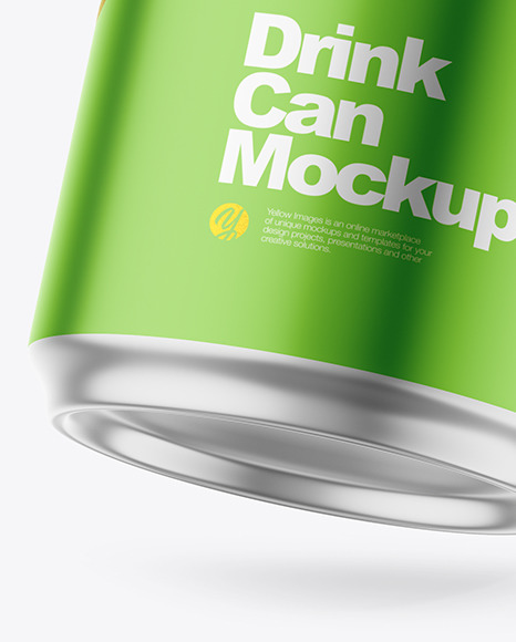 500ml Matte Metallic Drink Can w/ Foil Lid Mockup