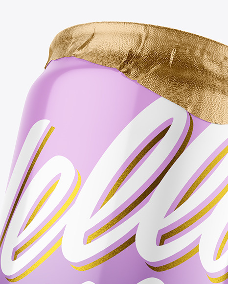 500ml Glossy Drink Can w/ Foil Lid Mockup