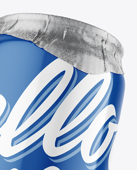 500ml Glossy Drink Can w/ Foil Lid Mockup