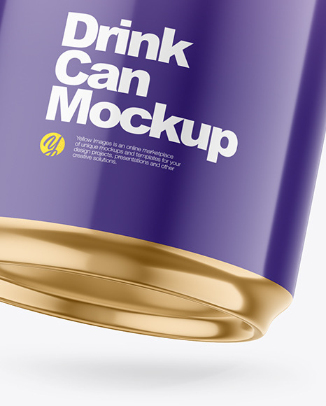 500ml Glossy Drink Can w/ Foil Lid Mockup