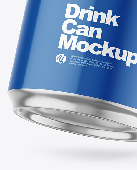500ml Glossy Drink Can w/ Foil Lid Mockup
