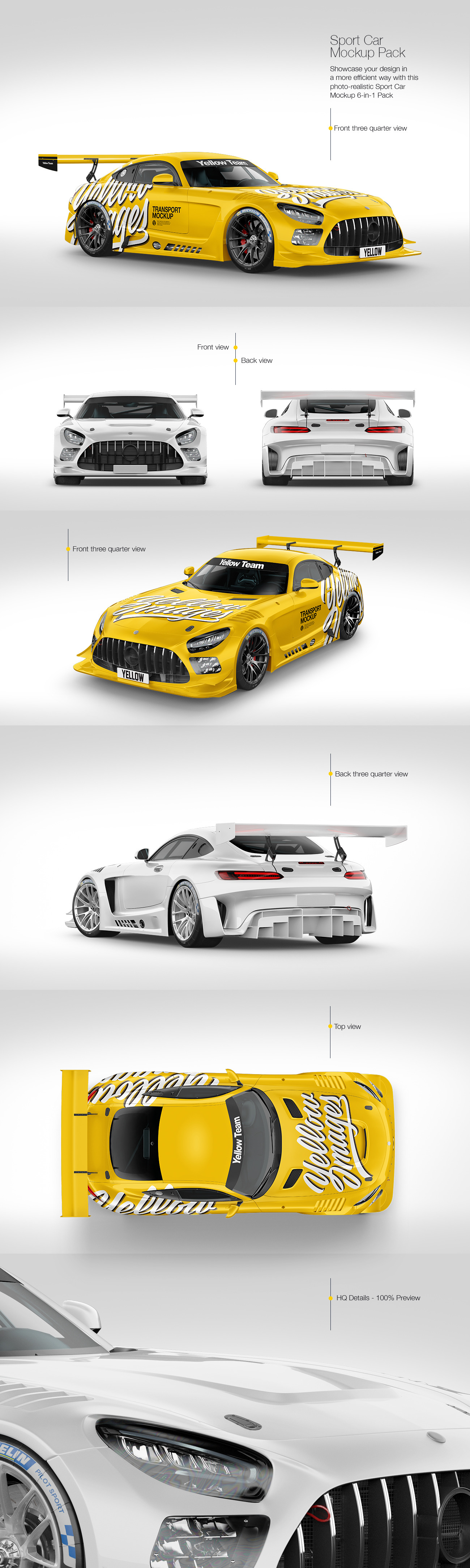 Sport Car Mockup Pack Sport Car Mockup Pack