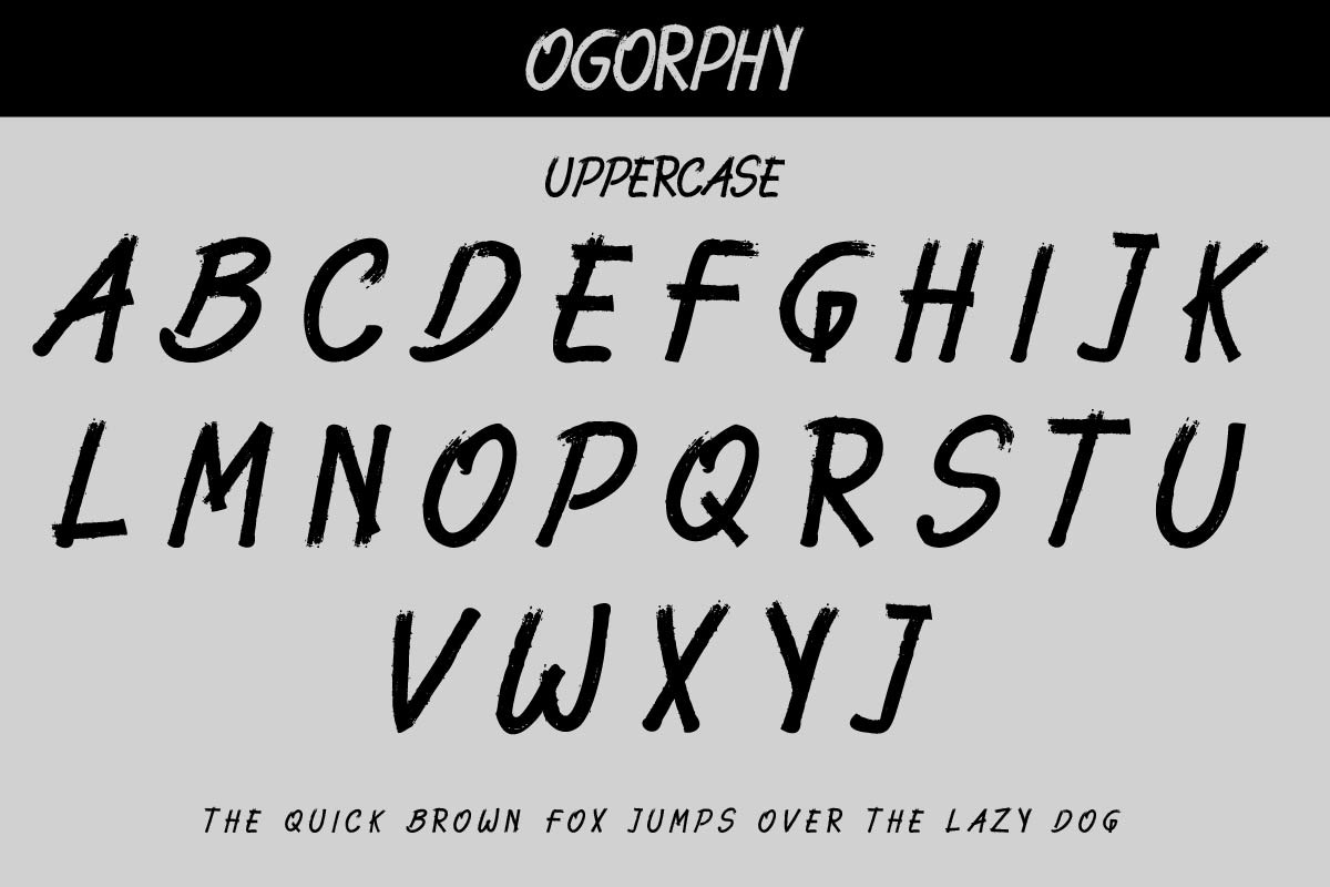 Ogorphy Brush Font Ogorphy Brush Font