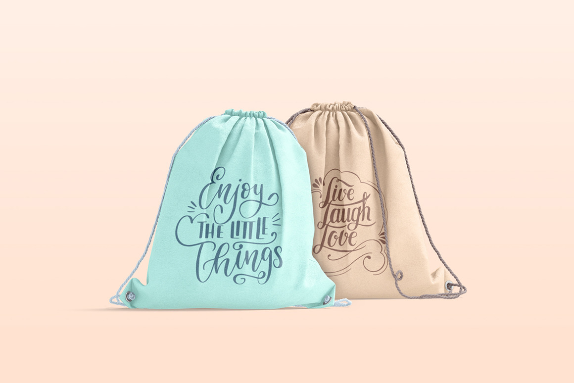 Drawstring Backpack Mockup