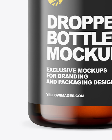 Amber Dropper Bottle Mockup