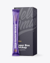 Matte Metallic Stick Sachet with Paper Box Mockup