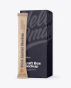 Kraft Stick Sachet with Kraft Box Mockup