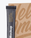 Kraft Stick Sachet with Kraft Box Mockup