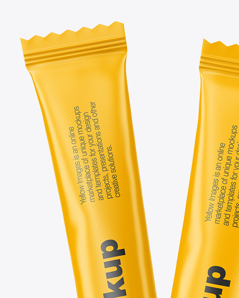 Two Matte Stick Sachets Mockup