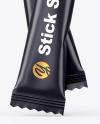 Two Matte Stick Sachets Mockup