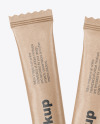 Two Kraft Stick Sachets Mockup