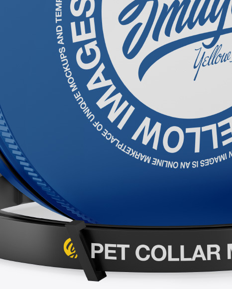 Matte Round Tin Box w/ Pet Collar Mockup