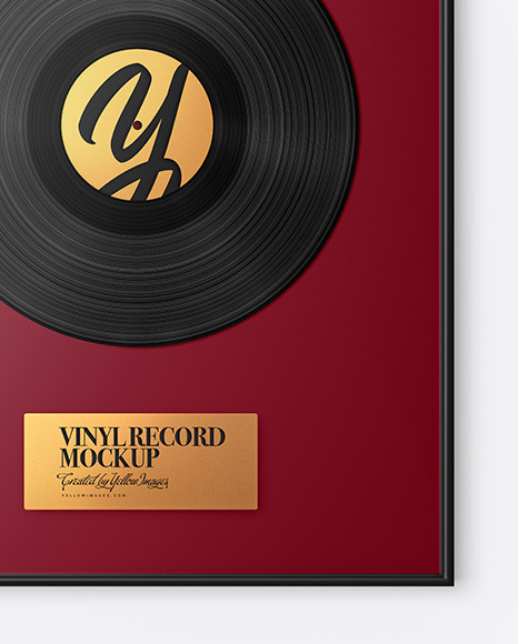 Frame w\ Vinyl Record Mockup