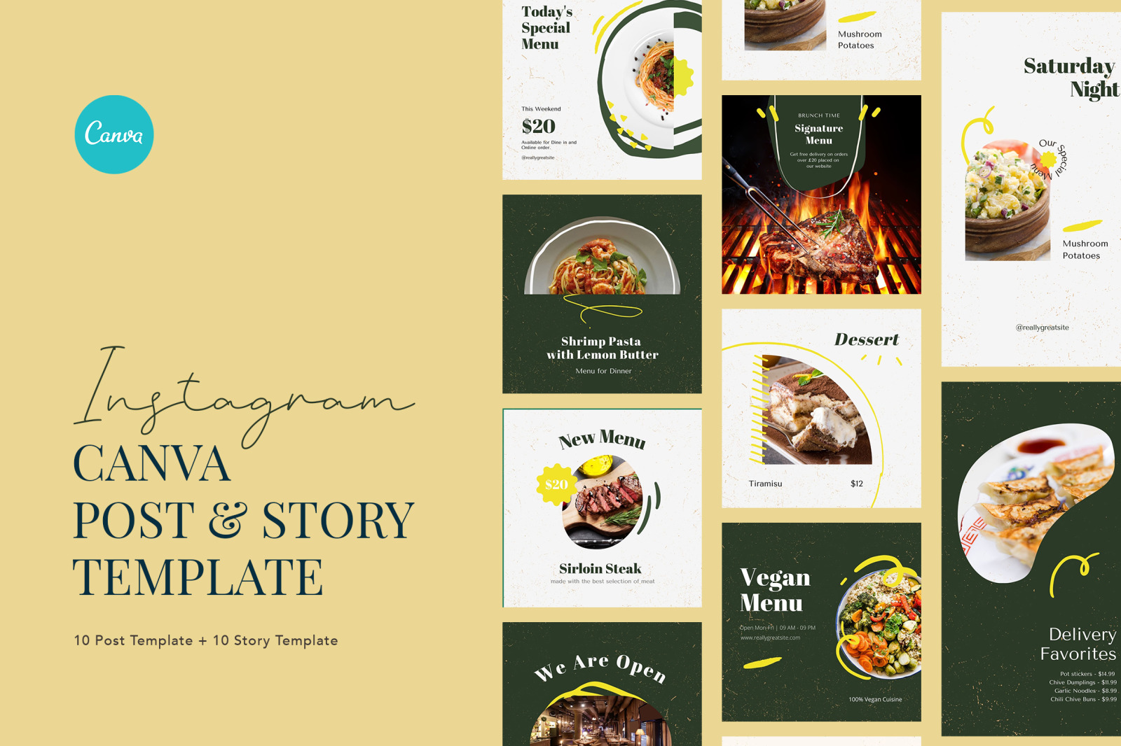 Tempting Stylish Dinner Menu Canva