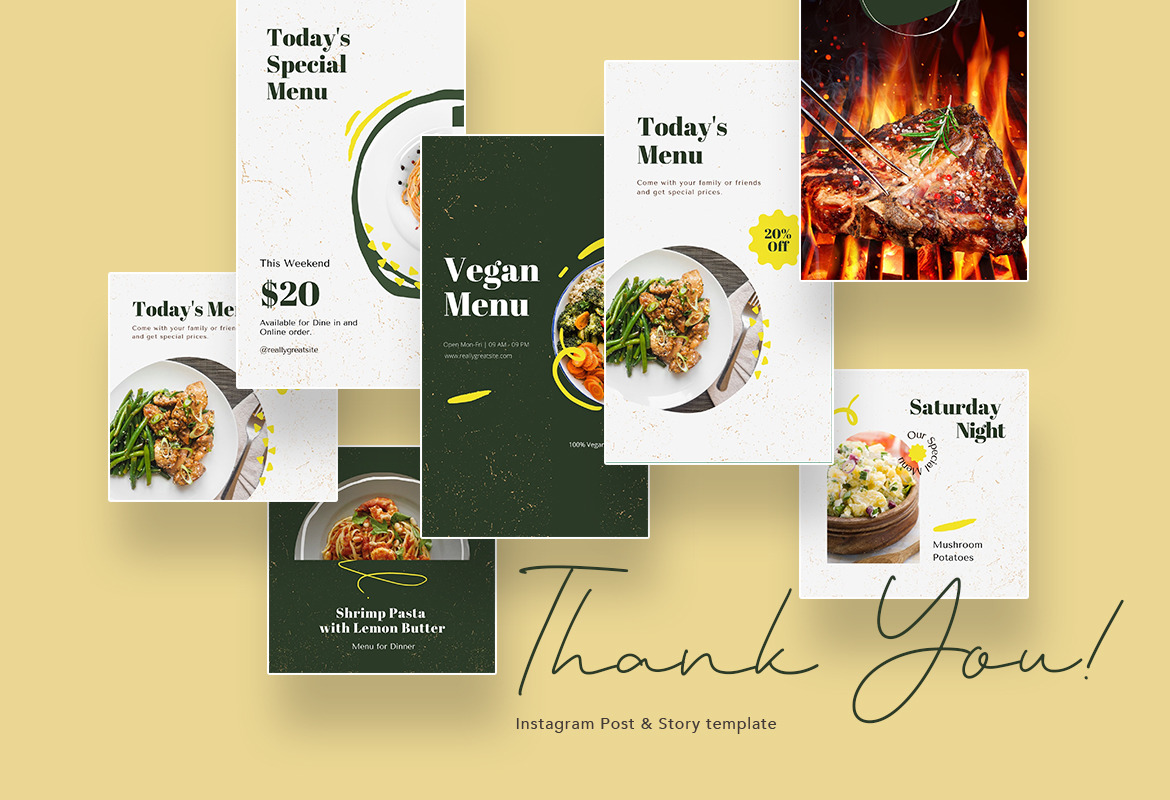 Tempting Stylish Dinner Menu Canva