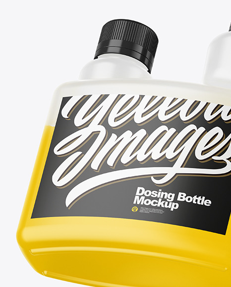 Glossy Dosing Bottle Mockup - Half Side View