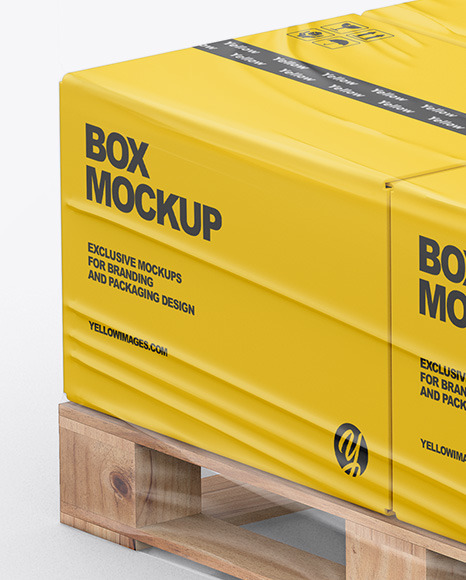 Pallet W/ 4 Paper Boxes Mockup