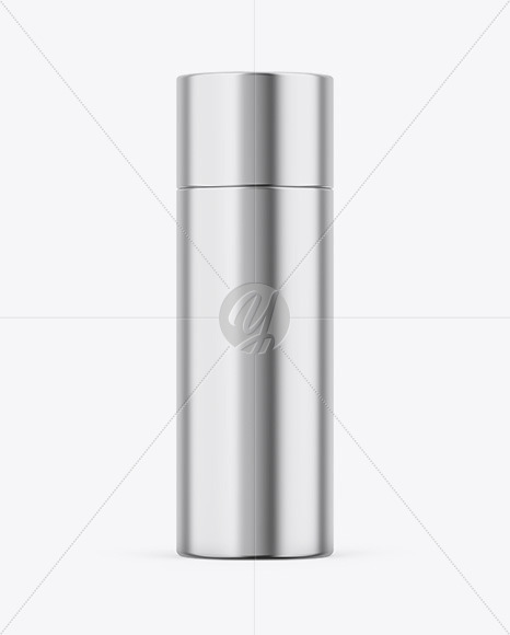 Glossy Metallic Bottle Mockup