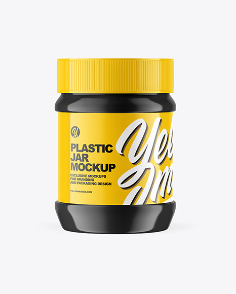 Glossy Plastic Jar Mockup