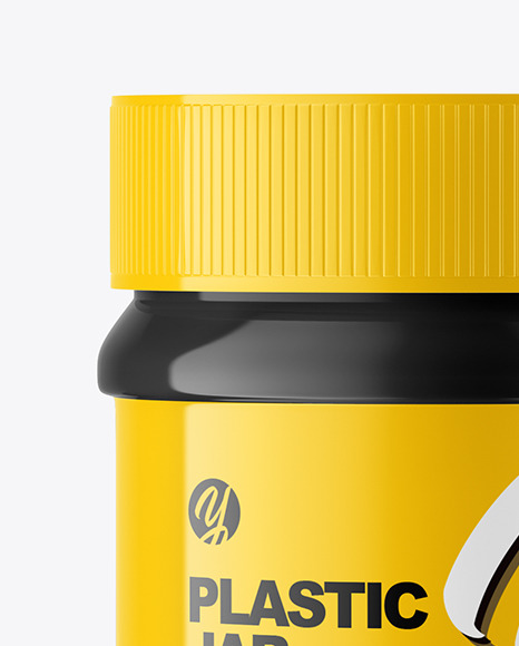 Glossy Plastic Jar Mockup