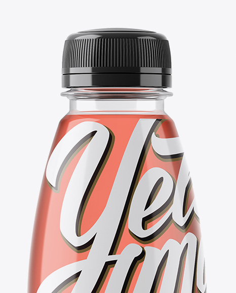 Clear PET Bottle With Soft Drink Mockup