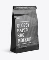 Glossy Paper Food/Snack Bag Mockup - Halfside View